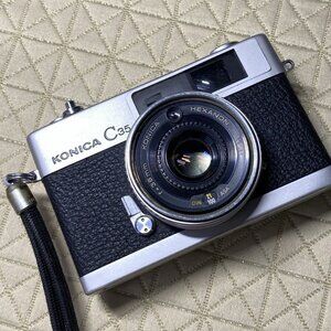 Konica C35 35mm Film Camera Hexanon 38mm f/2.8 Lens Japan – Untested